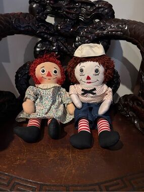Antique Raggedy Ann & Andy Dolls 70’s